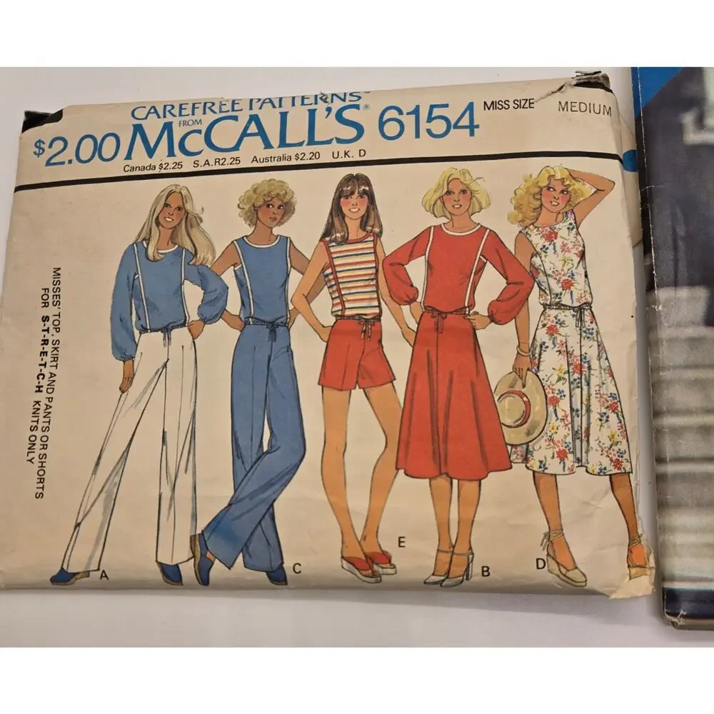 VTG 70s Sewing Patterns Lot of 2 McCalls 6154 Uncut See & Sew 3019 Cut